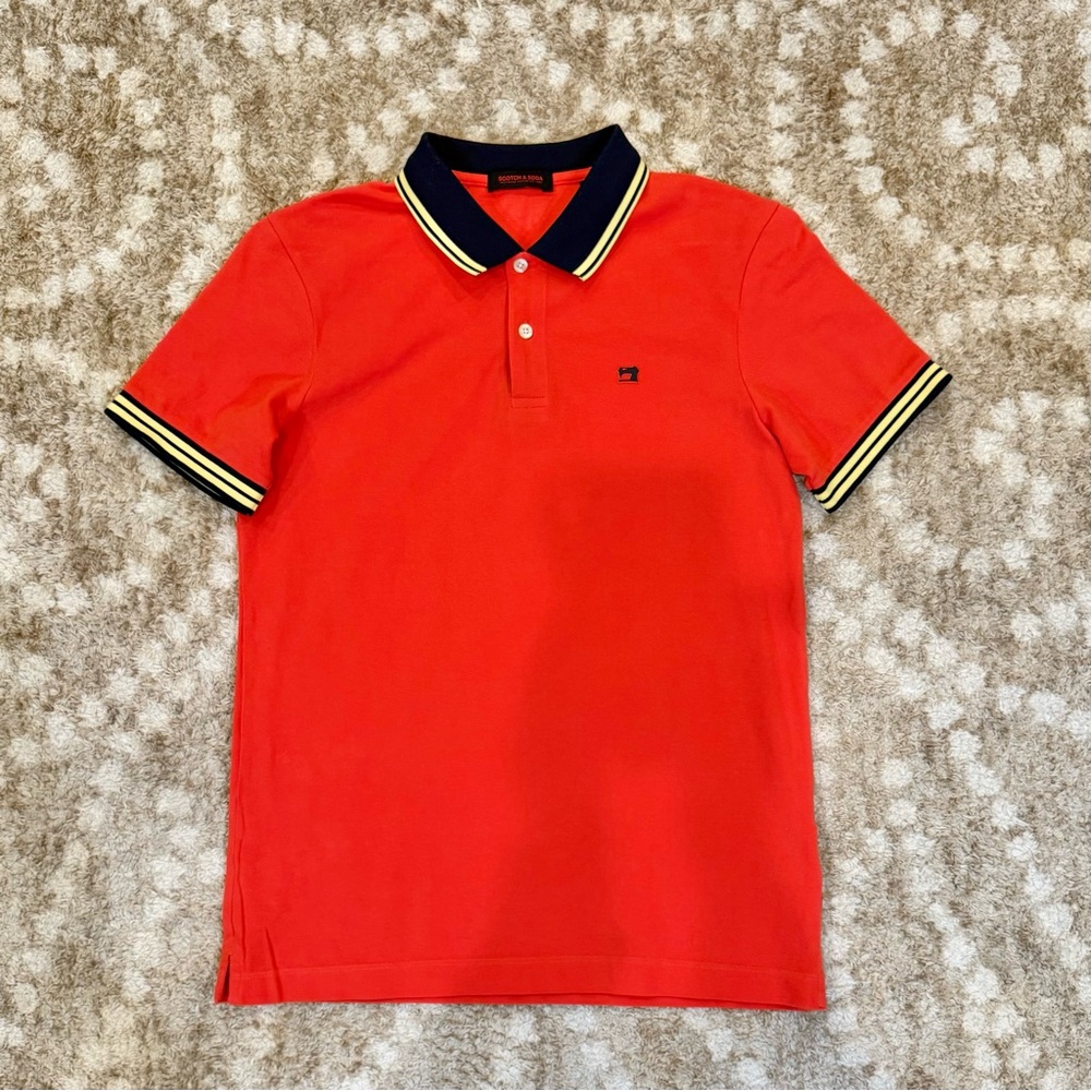 NWOT Scotch & Soda Red & Navy Polo